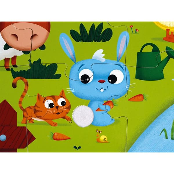 Puzzle Tactile Ferme JANOD - 20 stk - Fra 2 år