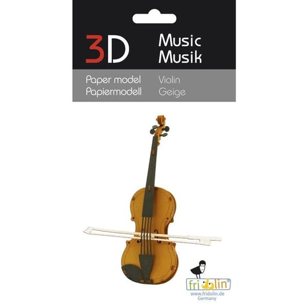 Fridolin - 3D-modell i papper Violin