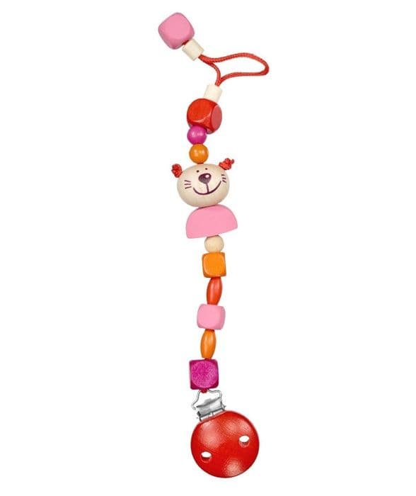 "Attache-sucette Selecta Lelukittisucette tytöille 21 cm puu roosa/kolor"