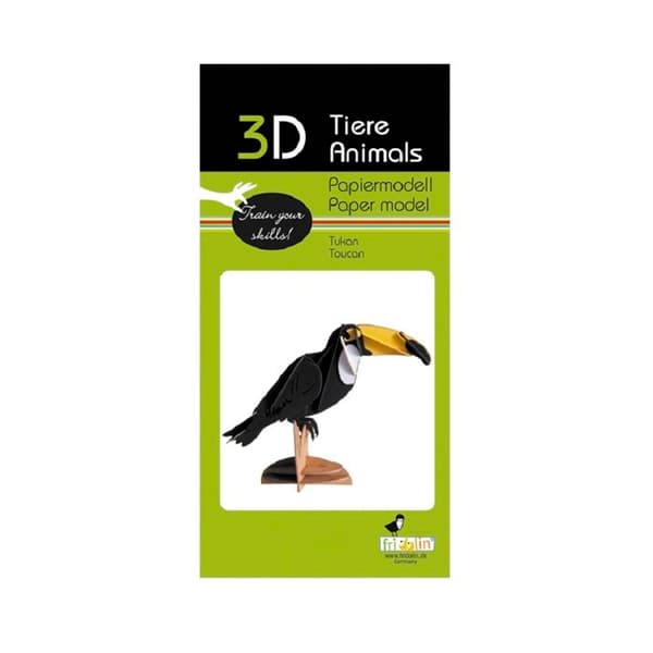 Fridolin - 3D-modell i papper Tukan