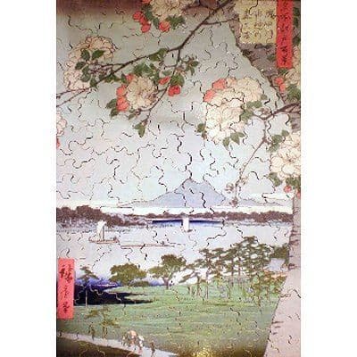 150 bitars pussel - Hiroshige: Äppelträd i blom