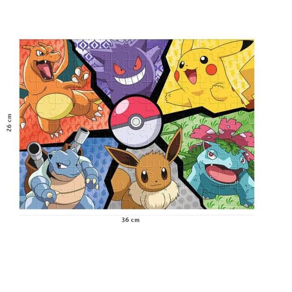 Pussel 100 bitar: Pokémon: Pikachu, Evoli och kompani
