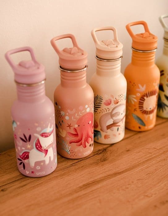 Stainless steel bottle - Sassi Junior - Slurpy - 500 ml - Multicolour - Practical spout