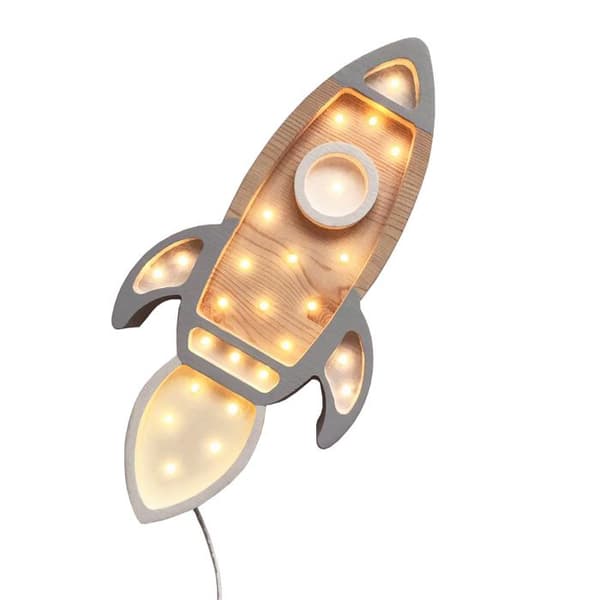 Little Lights - Ljusgrå Rocket Night Light Lamp