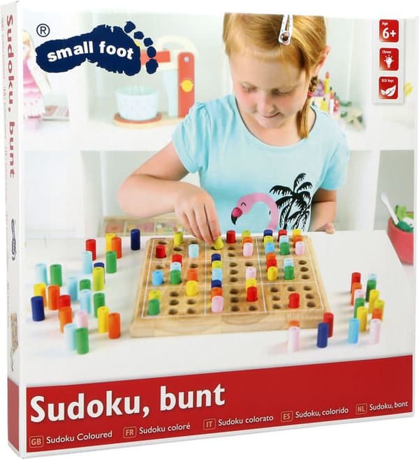 Färgglada Sudoku-spel i trä