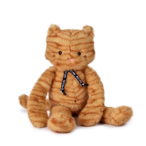 Rooxy - chat meloe raye 37cm - MAÏLOU TRADITION - PELUSHER/Djur - MA0341 - Orange - Polyester / Bomull