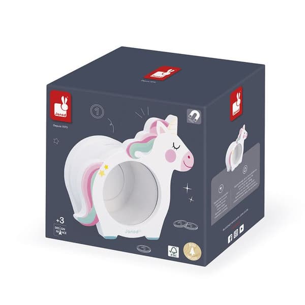 Spargris vit unicorn - Transparent ansikte