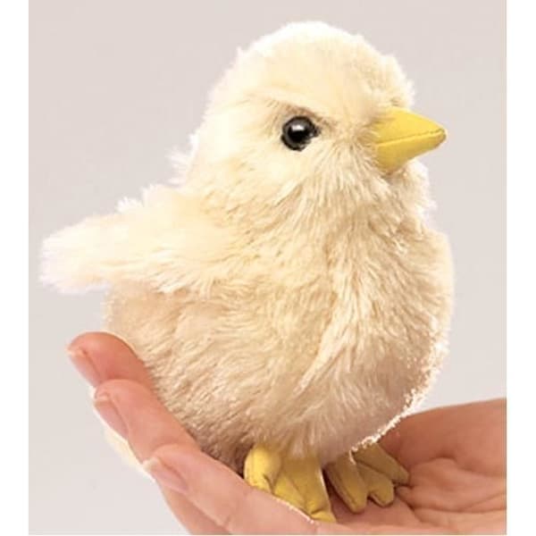 Fingerdocka - FOLKMANIS - fo2721 - Mini gul kyckling - Polyester - 8x9x6 cm