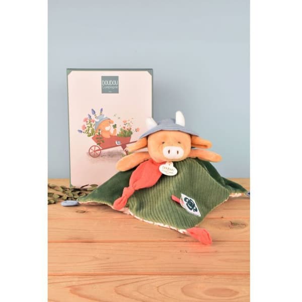 Aneth la vache - platt doudou - DOUDOU ET COMPAGNIE - Gosedjur/Doudous - Röd - Polyester / Bomull