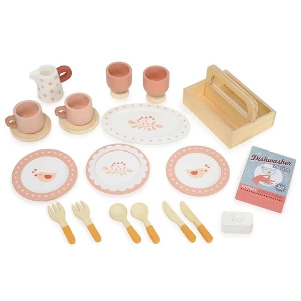 Köksbuffé och diskmaskin - TENDER LEAF TOYS - DAM - Trä - Grå - 21 delar