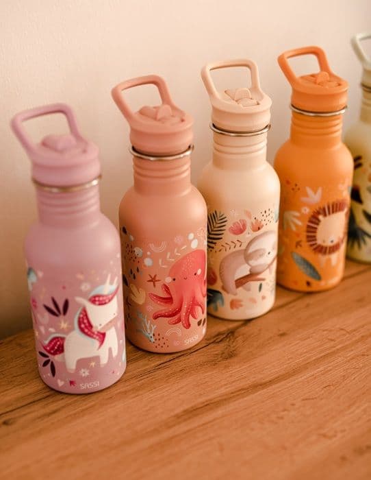 Stainless steel bottle - Sassi Junior - Slurpy - 500 ml - Multicolour - Practical spout