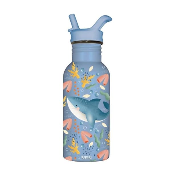 Sassi Junior - Splashy haj i rostfritt stål 500 ml