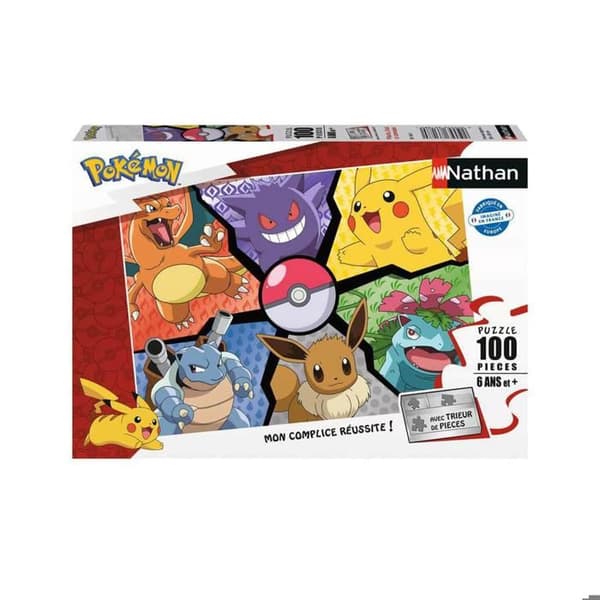 Pussel 100 bitar: Pokémon: Pikachu, Evoli och kompani