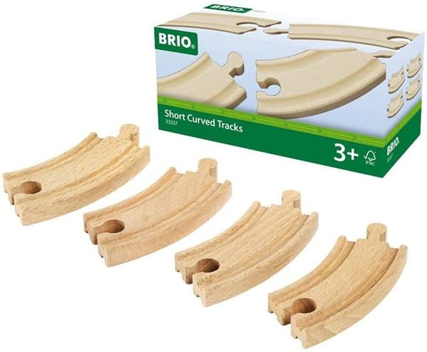 Små buede skinner - BRIO - Sæt med 4 bøgetræelementer - Blandet - Interiør