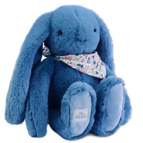 Doudou och Kompaniet - Nalle Rabbit Fleurette blå 35 cm