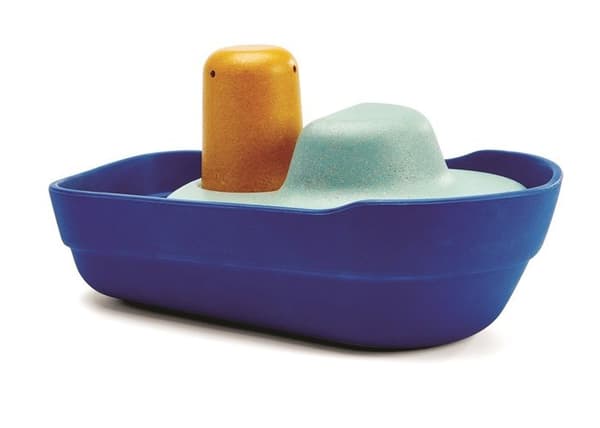 Plan Toys - Stor blå modulbåt 21 cm - BYXA