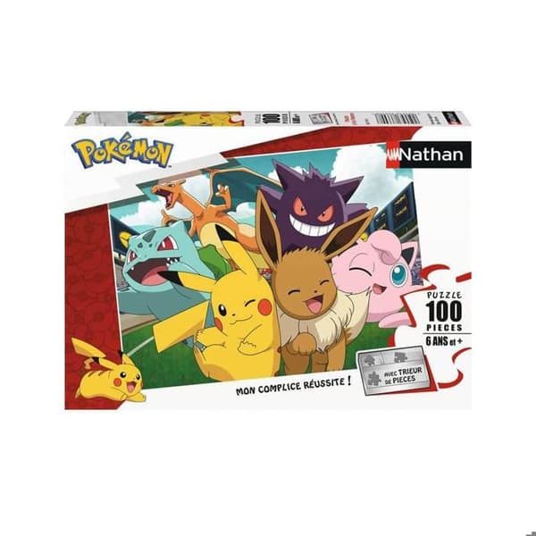 Puslespil 100 brikker: Pikachu og Pokémon