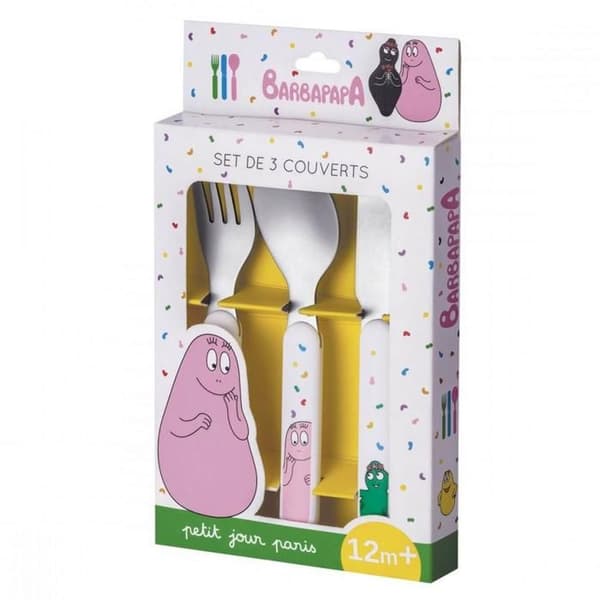 Set av 3 Barbapapa-bestick