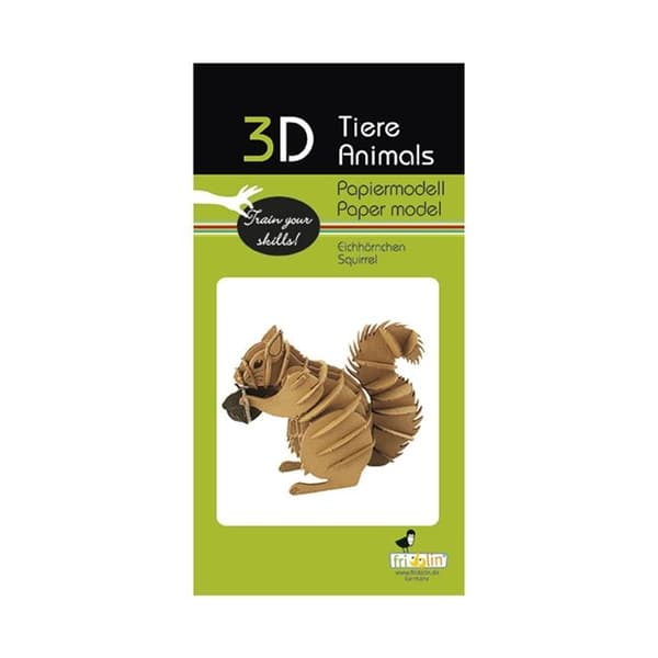 Fridolin - Pappers 3D-modell ekorre