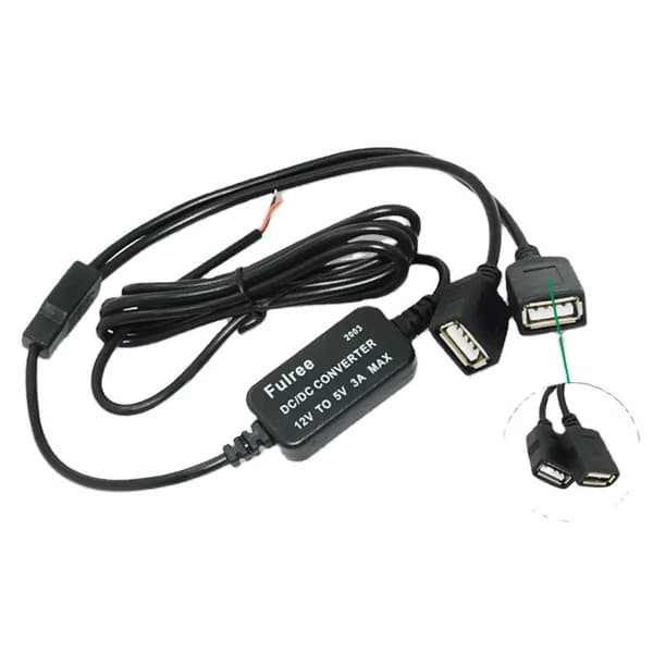 Fast USB-installation 12v till 2xUSB-A för bil, båt mm
