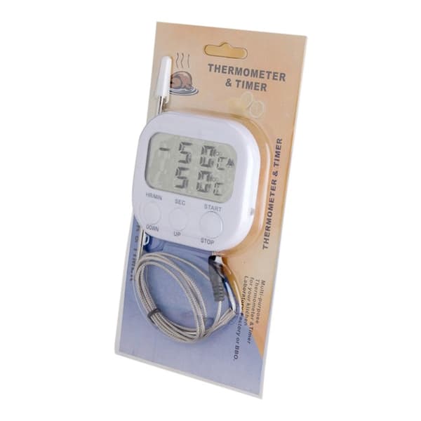 Grill- Ugn- Bak- Matlagningstermometer - 300 grader med TIMER