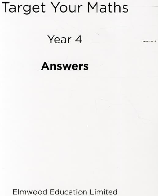 Target Your Maths Year 4 Answer Book