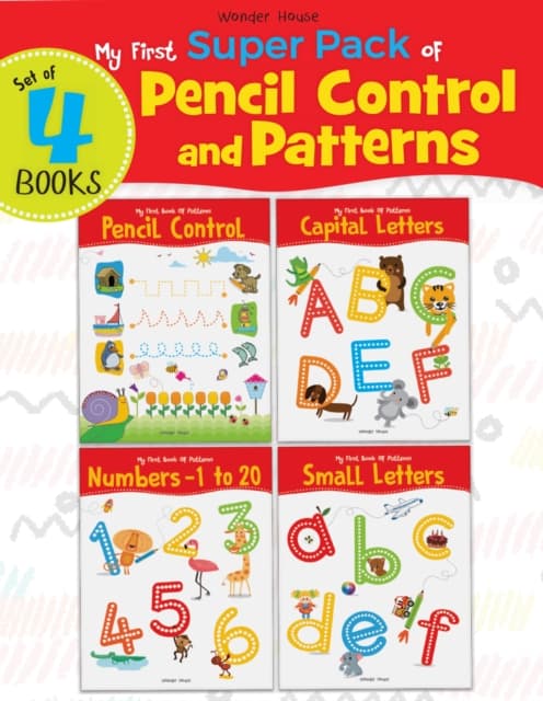 My First Super Boxset of Pencil Control and Patterns : Pack of 4 interactive activity books to practice Patterns, Numbers and Alphabet