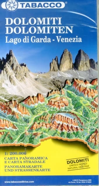 Dolomites / Lake Garda / Venice road map & panoramic map