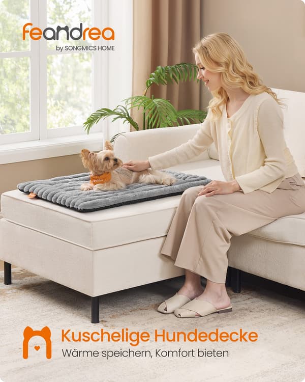 Hundetæppe S 75 x 50 cm maskinvaskbart duvegrå