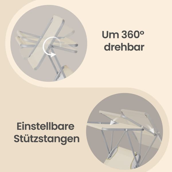 Fällbar solstol, 2-pack, med nackstöd