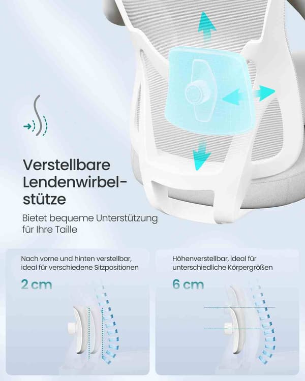 Ergonomisk kontorsstol med justerbart stöd