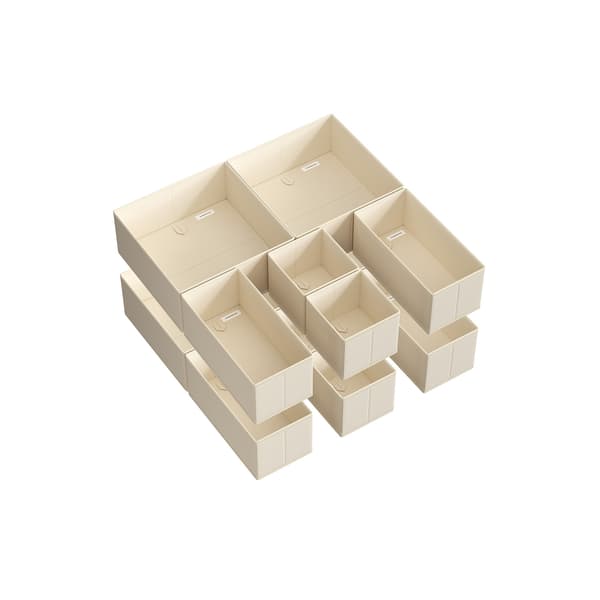 Förvaringslåda för låda set om 12 sandbeige