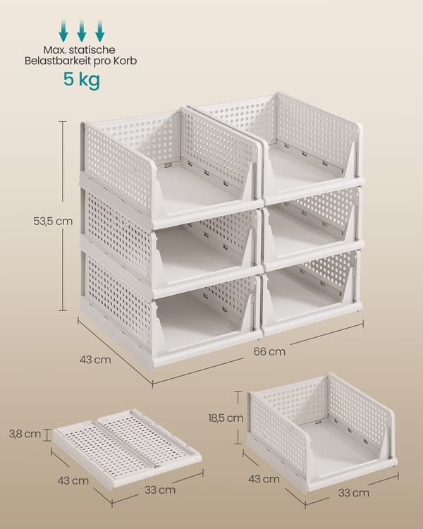 6-pack stapelbara skåporganiserare