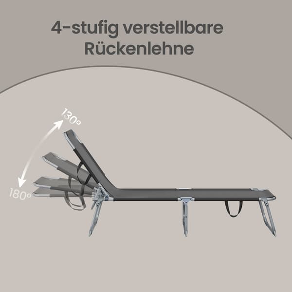 Fällbar solstol, 2-pack, maxbelastning 110 kg