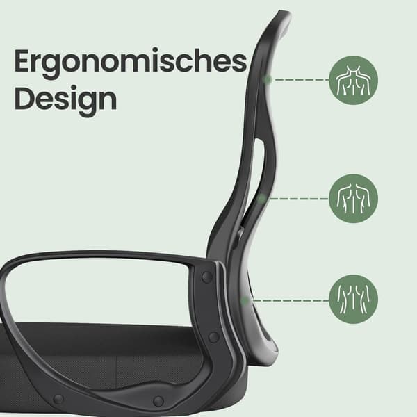 Netstol, ergonomisk kontorstol, skrivebordsstol med vippefunktion