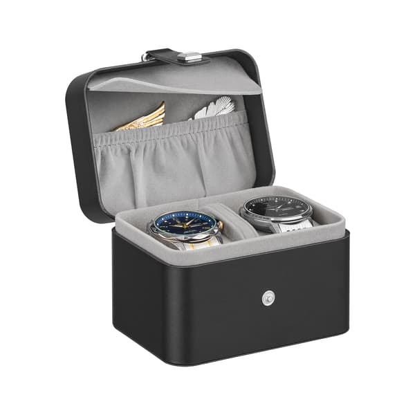 Klockbox med två fack och mjukt foder