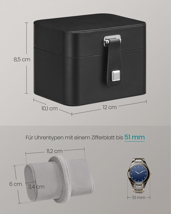 Klockbox med två fack och mjukt foder