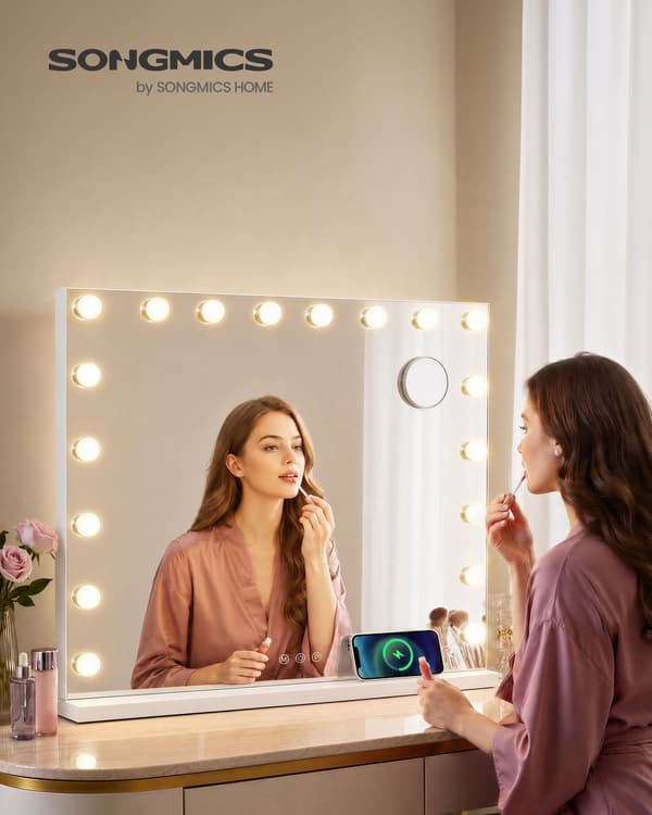 Hollywood-makeupspejl med 18 dæmpbare LED'er