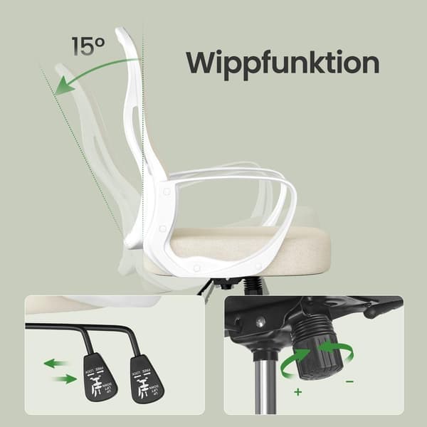 Netstol, ergonomisk kontorstol, skrivebordsstol med vippefunktion