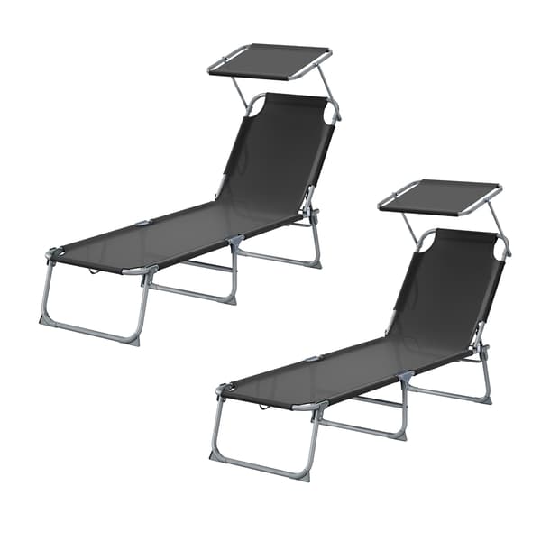 Fällbar solstol, 2-pack, maxbelastning 110 kg