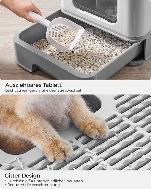 Kattlåda med lock och spade