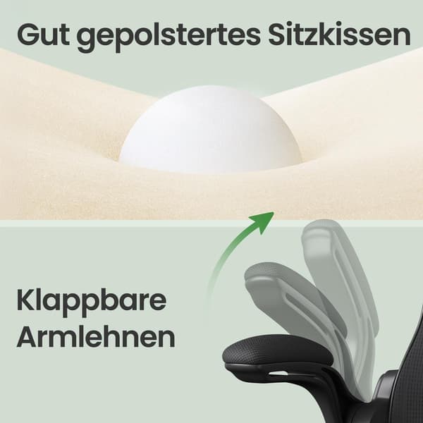Netstol, ergonomisk kontorstol, skrivebordsstol med vippefunktion