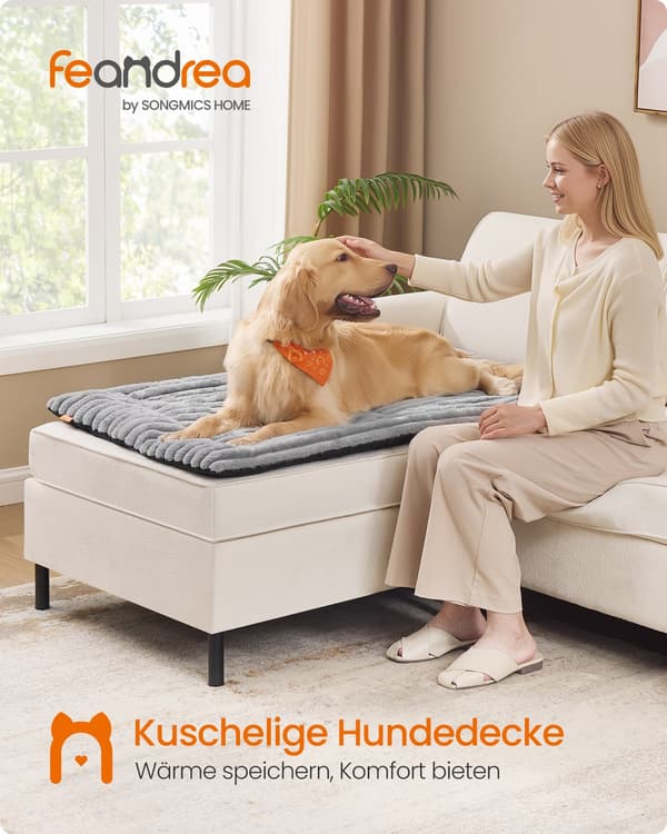 Hundetæppe S 105 x 70 cm maskinvaskbart duvegrå
