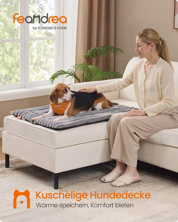 Hundetæppe S 90 x 65 cm maskinvaskbart duvegrå