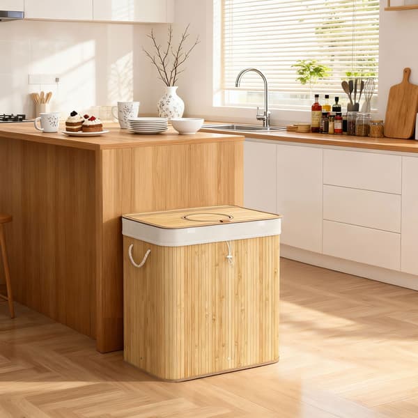 Insamlingsbehållare för pantflaskor, 120 l Behållare för pantflaskor, bambu