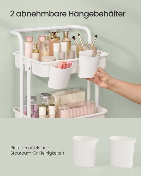 Vagn med 4 hyllplan, vit