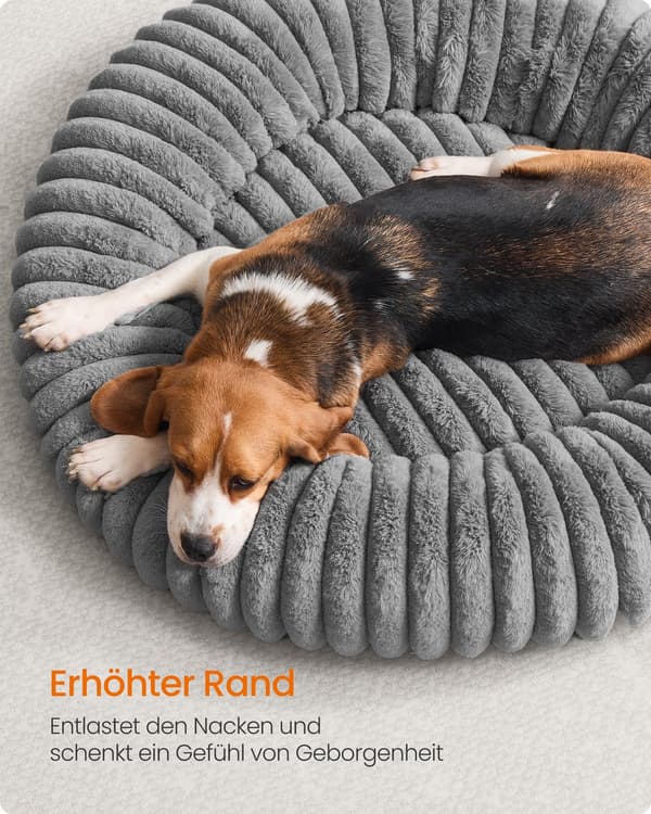 Hundeseng 80 cm diameter, vaskbar, duvegrå
