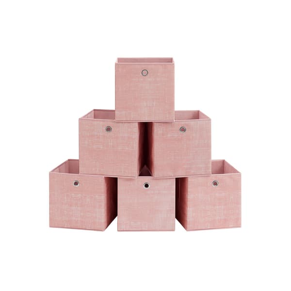 Opbevaringsboks sæt med 6 pastelrosa