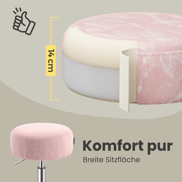 Siddepuf, make-up-stol, højdejusterbar