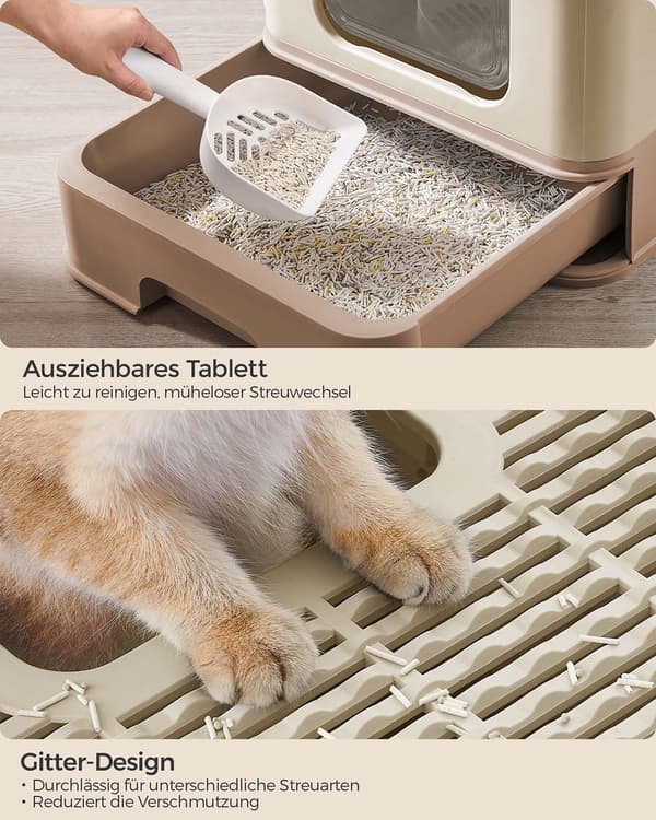 Kattlåda med lock och spade